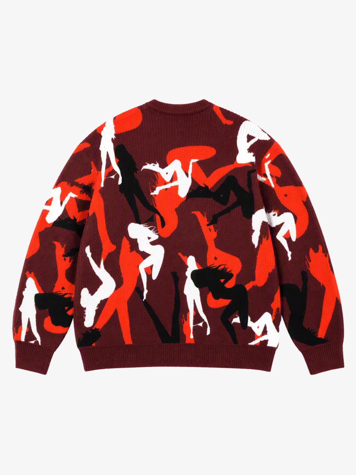 Abstract Camo Graphic Cropped Boxy Knit Sweater