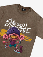 Thesupermade Cartoon Graffiti Trendy Weird Kid T-Shirt 