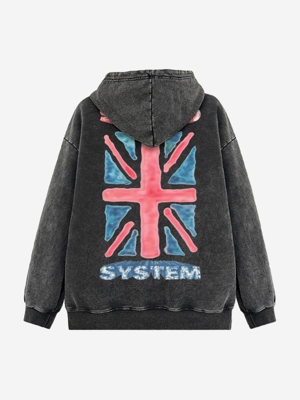 Hand-Painted Graphic Washed Hoodie