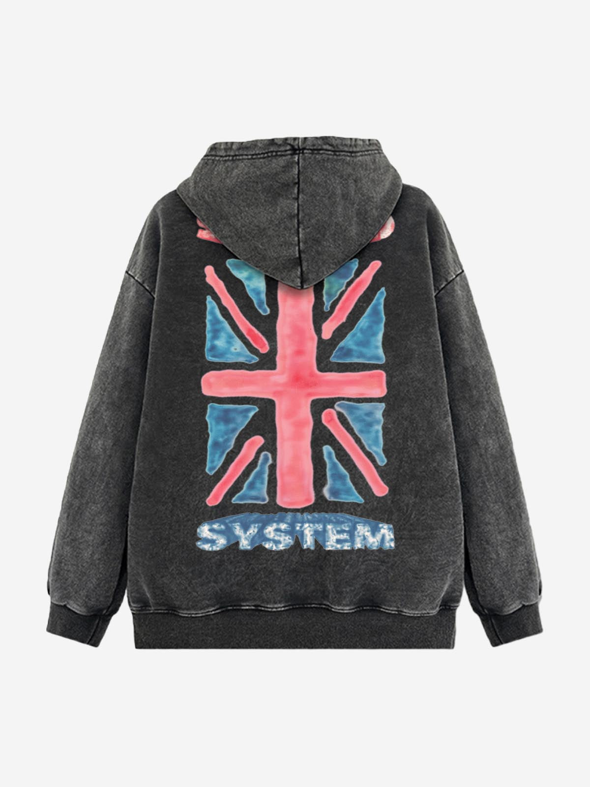 Hand-Painted Graphic Washed Hoodie