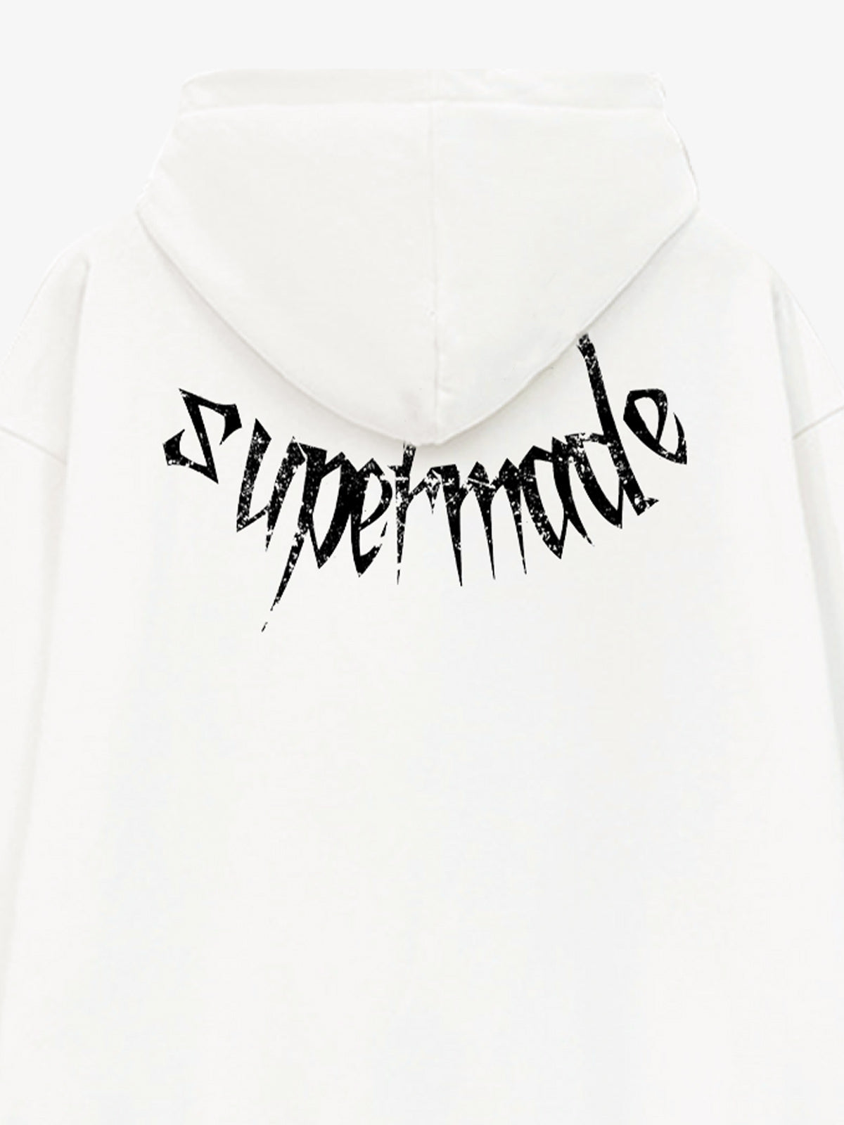THE SUPERMADE Oversized Black Hoodie with Graphic Print Design 