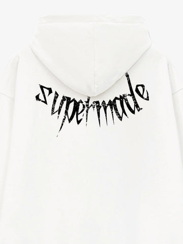 Gothic Devil Graphic Washed Hoodie 
