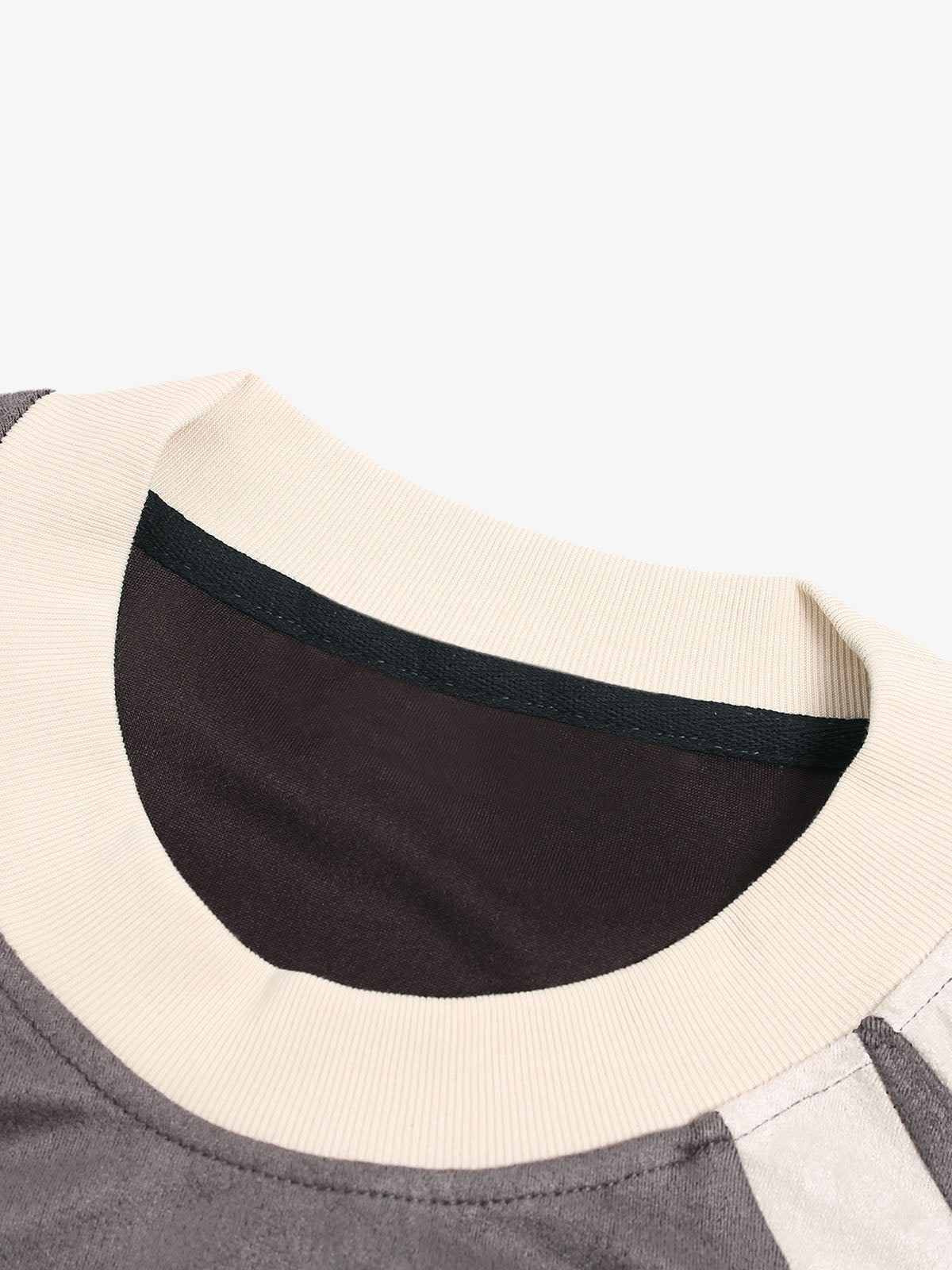 Jersey Deconstructed Contrast Color Stitching Print T-shirt - 2407 
