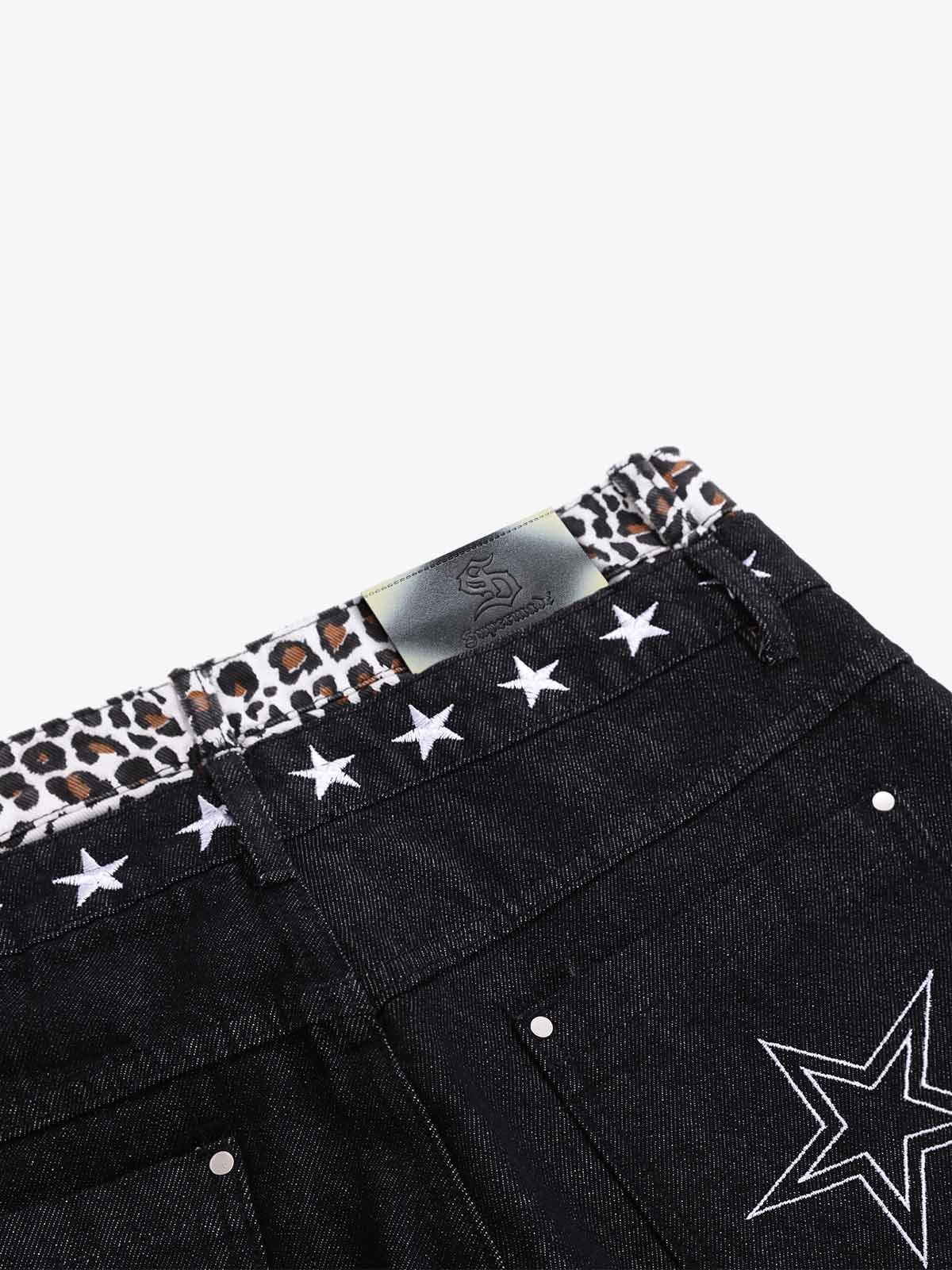 Leopard Layered Jeans