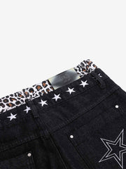 Leopard Layered Jeans