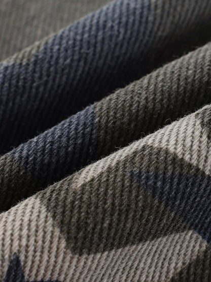 Denim Star Print Wide Leg Pants with Elastic Cuff for Casual Streetwear 