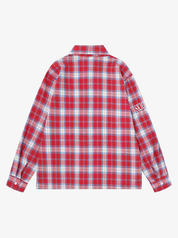 Floral Letter Embroidered Long Sleeve Shirt