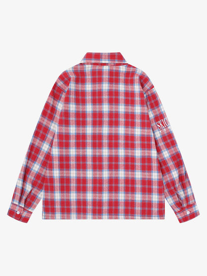 Floral Letter Embroidered Long Sleeve Shirt