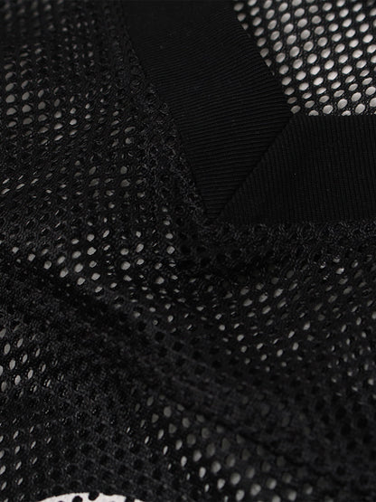 Mesh Rock Super Made V-Neck T-Shirt - Breathable Lightweight Streetwear Tee for Men 