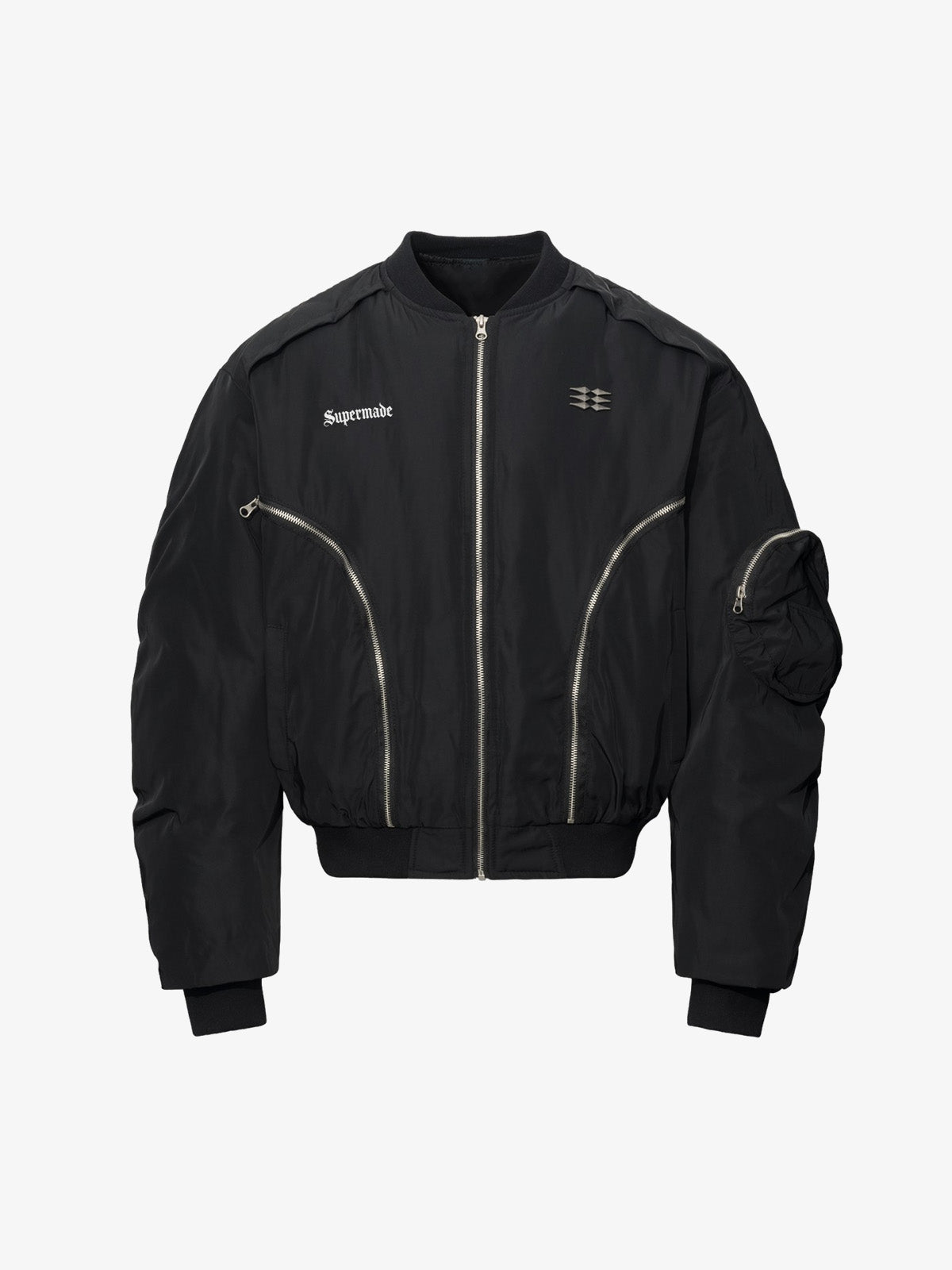 Multi-Zip Insulated Boxy Fit Insulated Bomber Coat