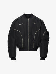 Multi-Zip Insulated Boxy Fit Insulated Bomber Coat