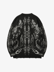 Dark Flame Skull Crewneck Sweater