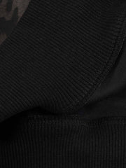 Distressed Leopard Letter Embroidered Hoodie
