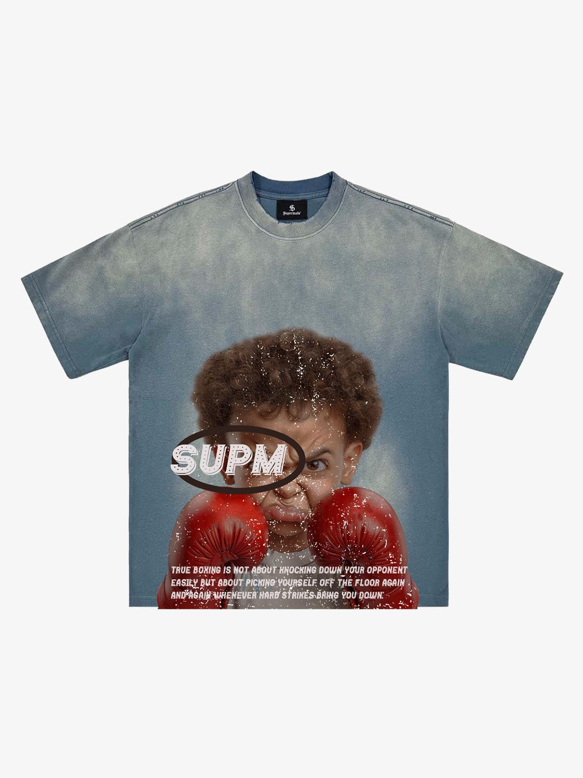 Pink Washed Boxing Graphic Tee