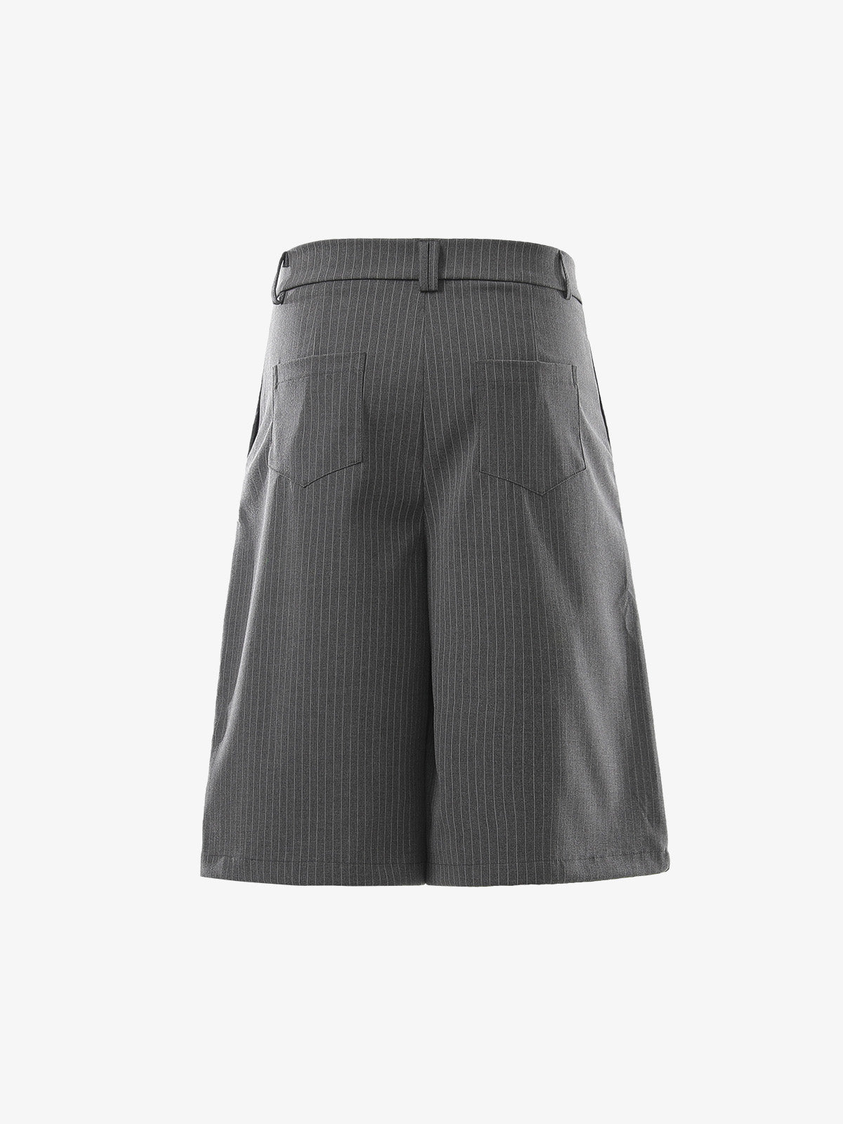 Pinstripe Double-Breasted Pleated Shorts 