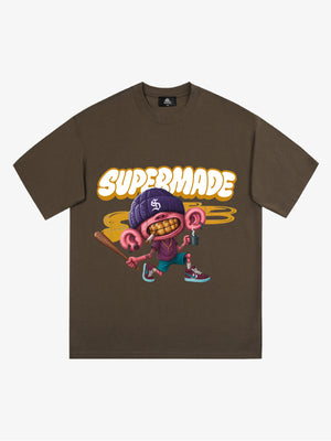Thesupermade Cartoon Graffiti Baseball Cool Boy T-shirt 