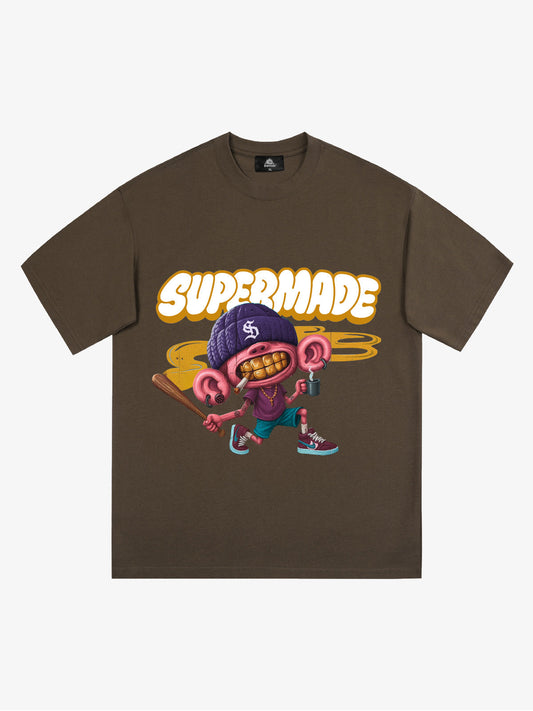 Thesupermade Cartoon Graffiti Baseball Cool Boy T-shirt 