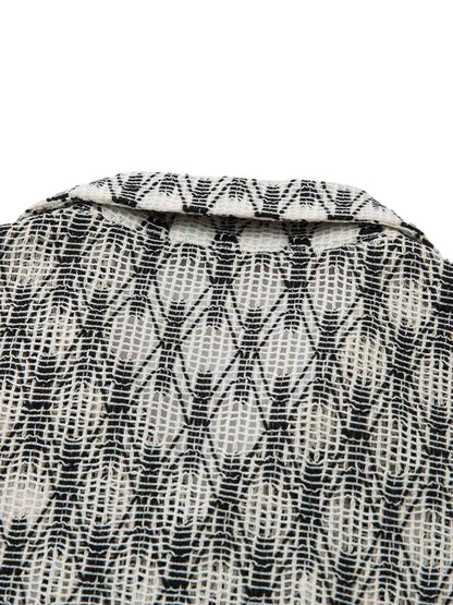 Crochet Hollow Button-Up Shirt 