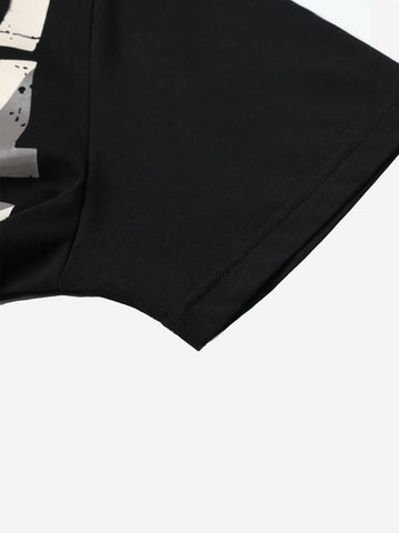 Distressed Typographic Rock Graphic Oversized T-Shirt