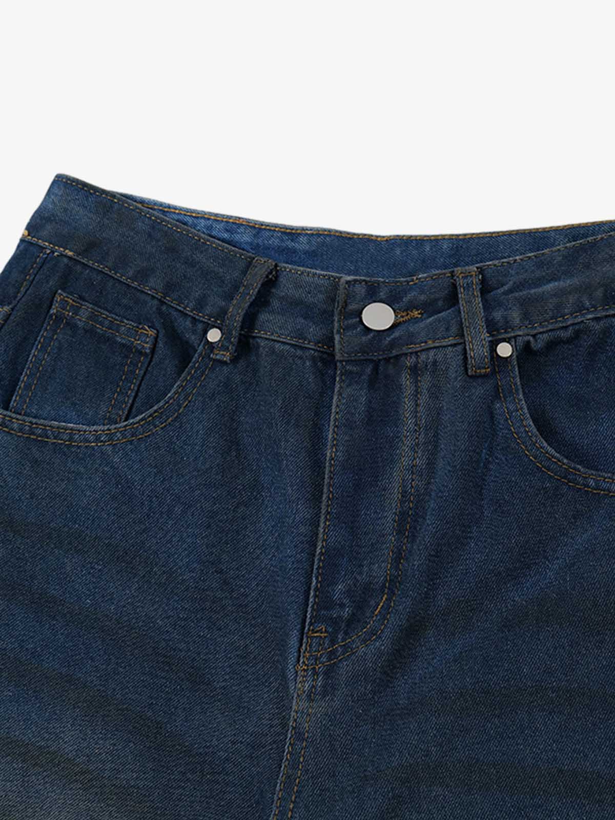 Thesupermade Street Heavy Washed Ripped Jeans 