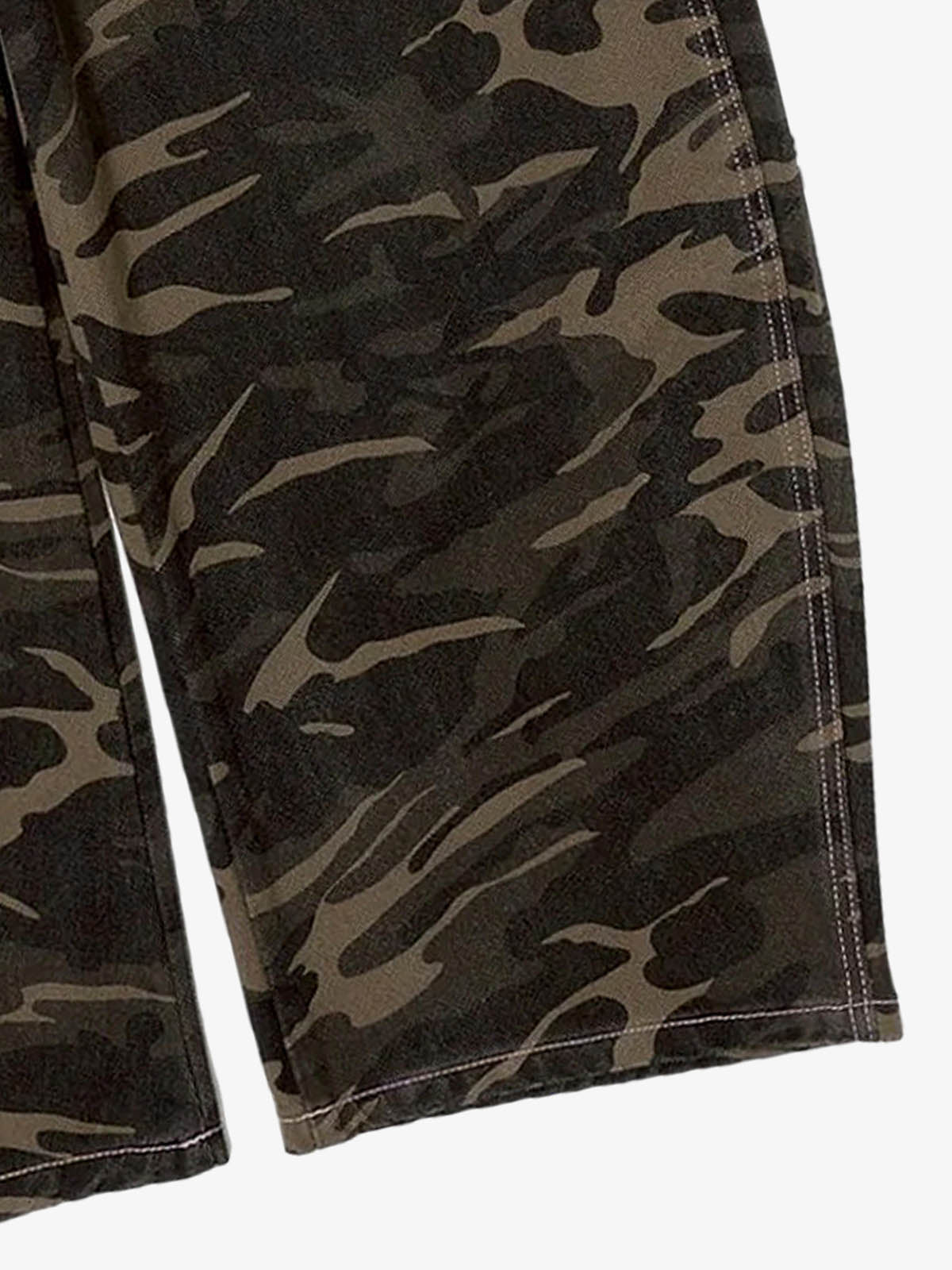 Camo Sakura Embroidered Baggy Jeans