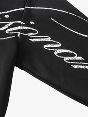 High Street Script Letter Print Zip-up Hoodie Jacket 