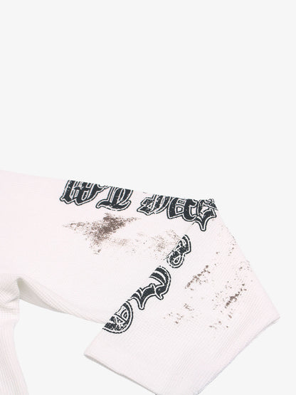 Dark Gothic Letter Print Long-Sleeve T-Shirt