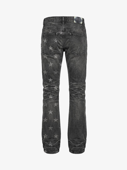 Crackle Star Pleated Jeans