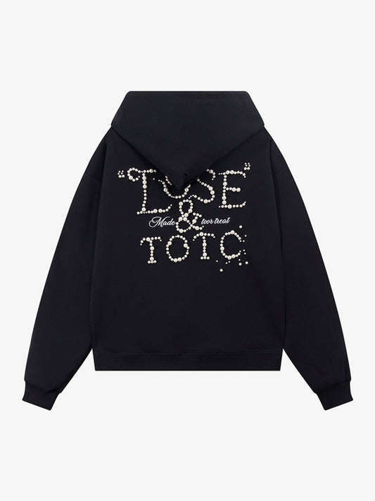 Street Beaded Loose Hoodie 