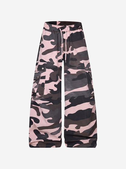 Pink Camo Multi-Pocket Cargo Pants