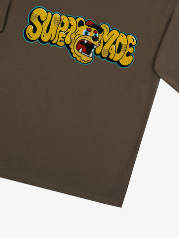 Street Graffiti Trendy Tiger Head Font T-Shirt 