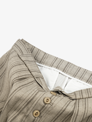 Belted Button-Fly Striped Wide-Leg Pants