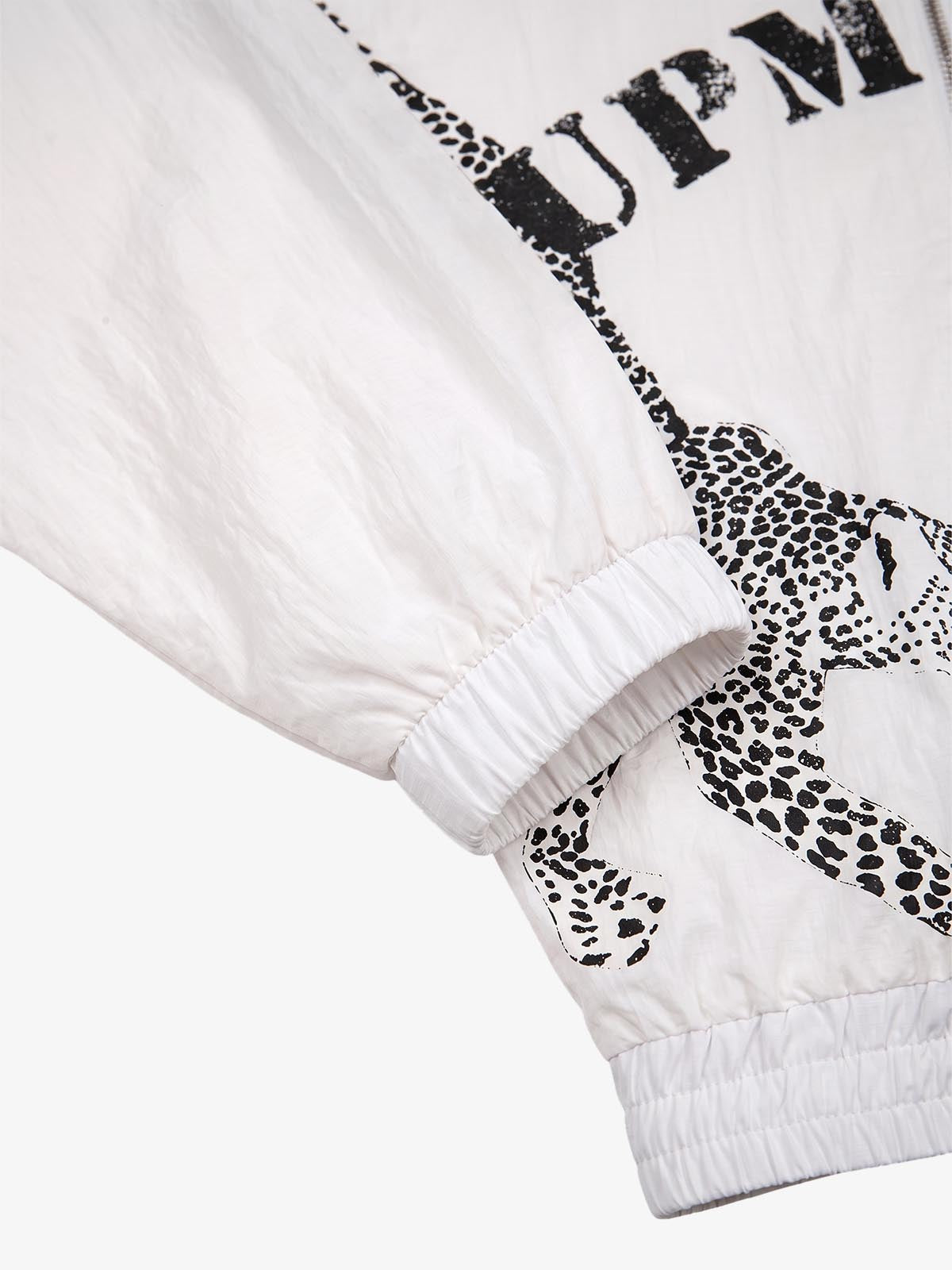 Leopard Graphic Lightweight High-Neck Windbreaker Jacket