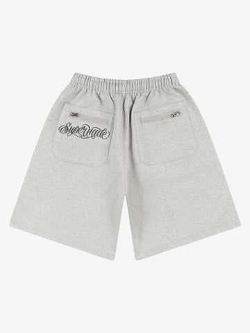 Zip Pocket Embroidered Shorts