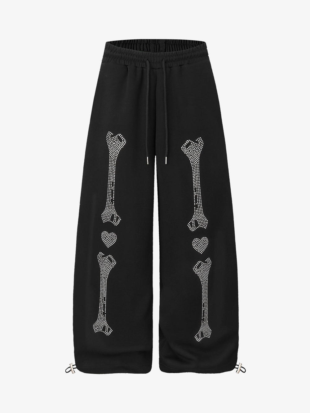 Skeleton Rhinestone Graphic Drawstring Sweatpants