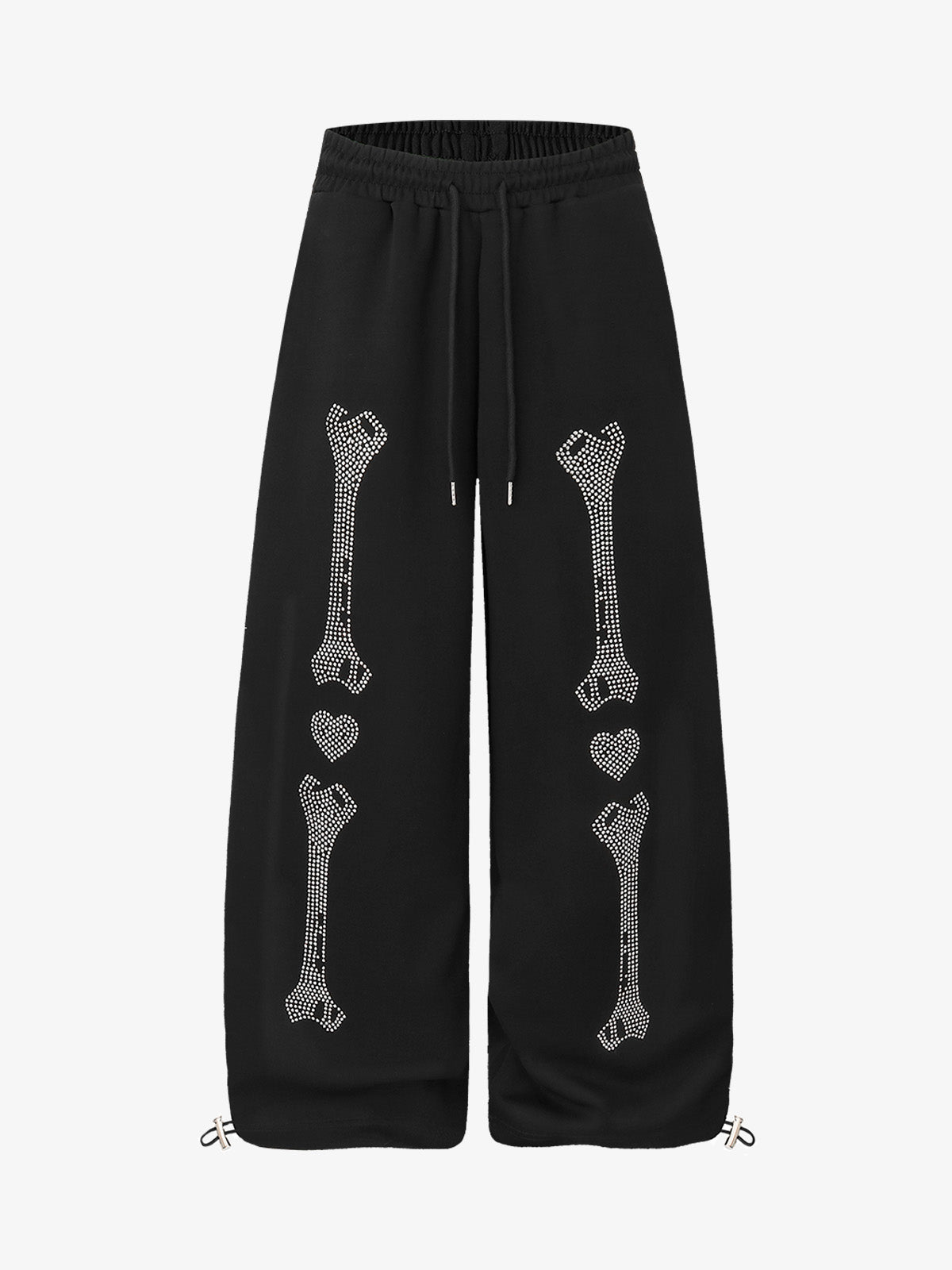 Skeleton Rhinestone Graphic Drawstring Sweatpants