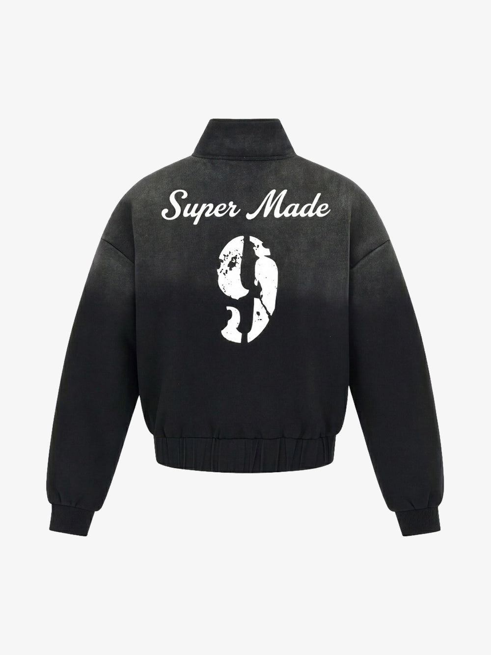 Retro Monkey Heavy-Duty Badge Print Gradient Distressed Streetwear Jacket