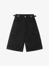 Urban Techwear Side Buckle Layered Hem Cargo Shorts