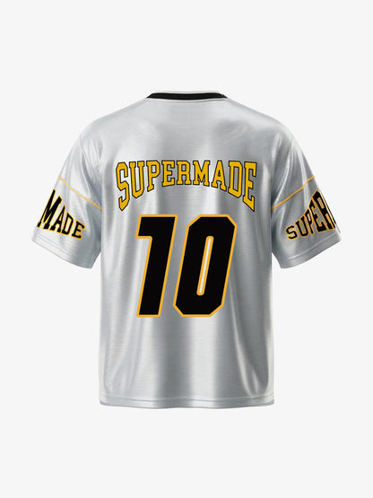 Supermade Patterned Custom V-neck Silver Sport Jersey 