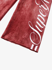 Washed Distressed Graphic Sweat Set