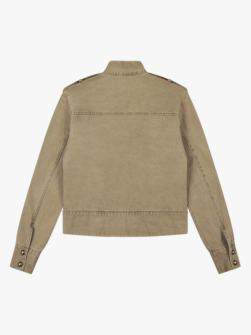 Military Buttoned Shoulder Epaulets Cropped Jacket