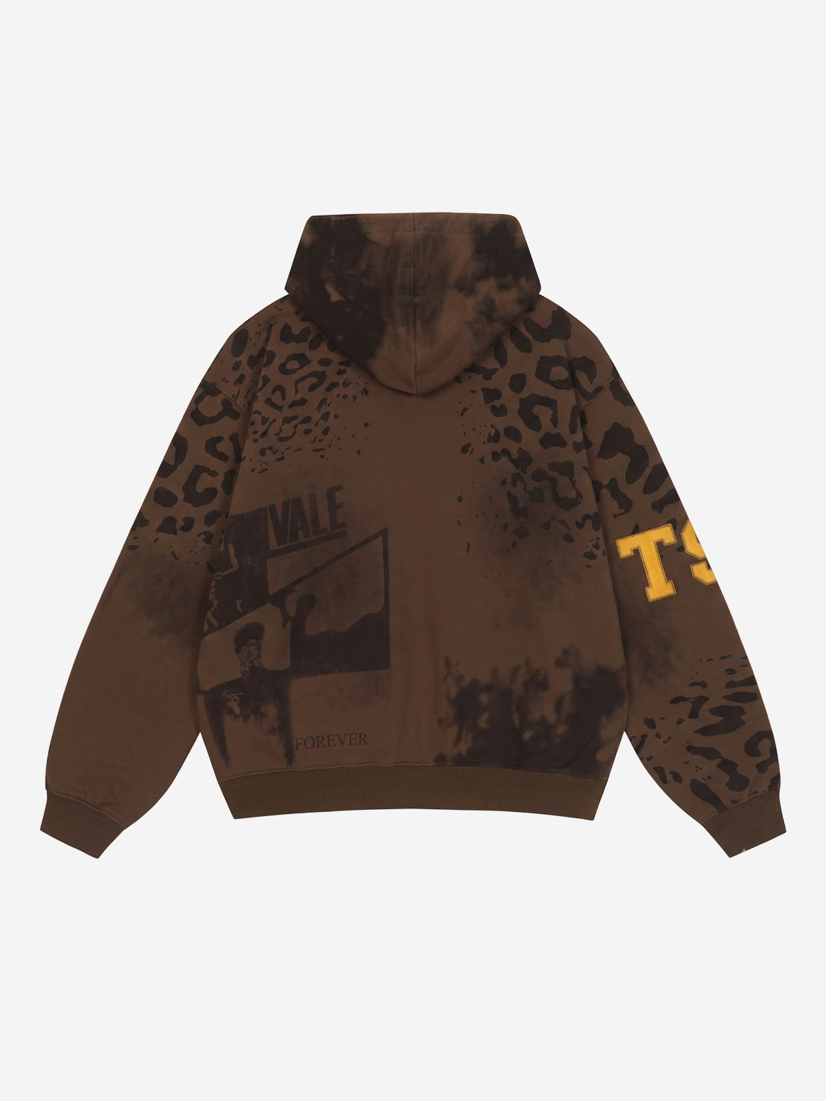 Leopard Logo Appliqué Distressed Hoodie