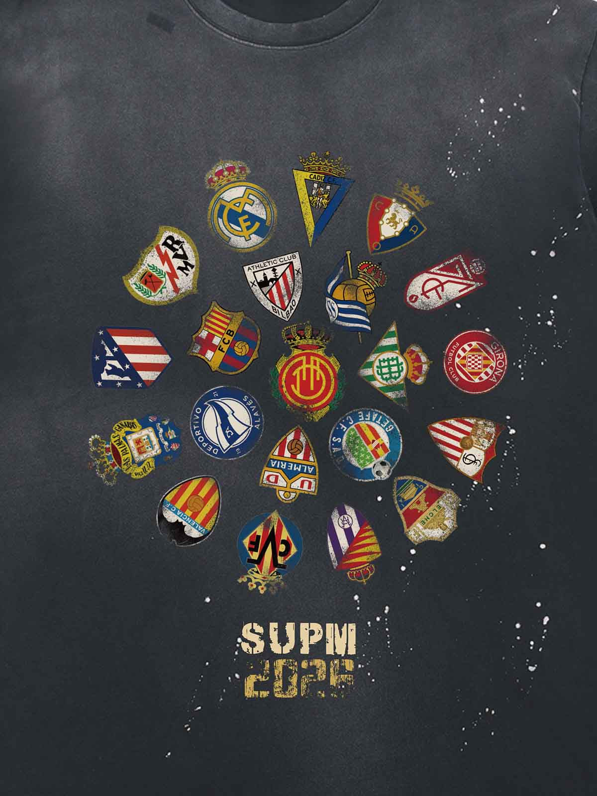 Distressed Ink Splatter Pattern Team Logo Collection T-shirt 