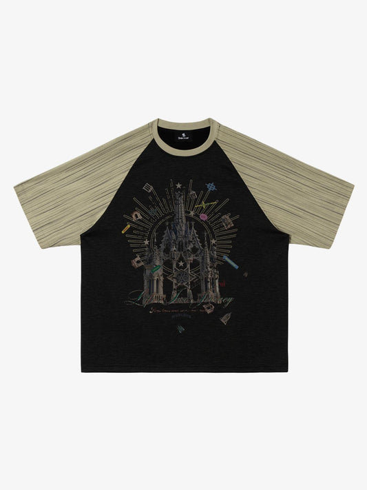 Gothic Castle Graphic Raglan Sleeve T-Shirt