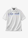 Cotton Polo Shirt with Script Logo and Leopard Print Detail 