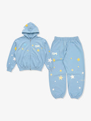 Star Foam Graphic Color Block Sweat Set