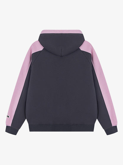 Retro Contrast Color Letter Print Hoodie 