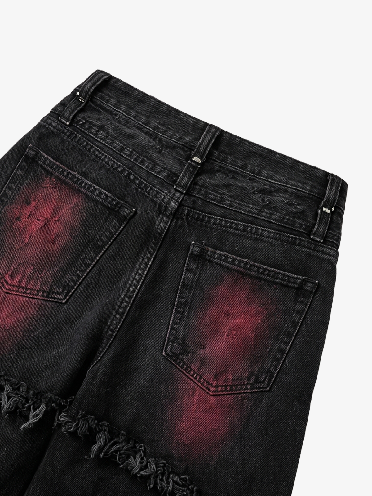 Washed Distressed Cargo Jeans