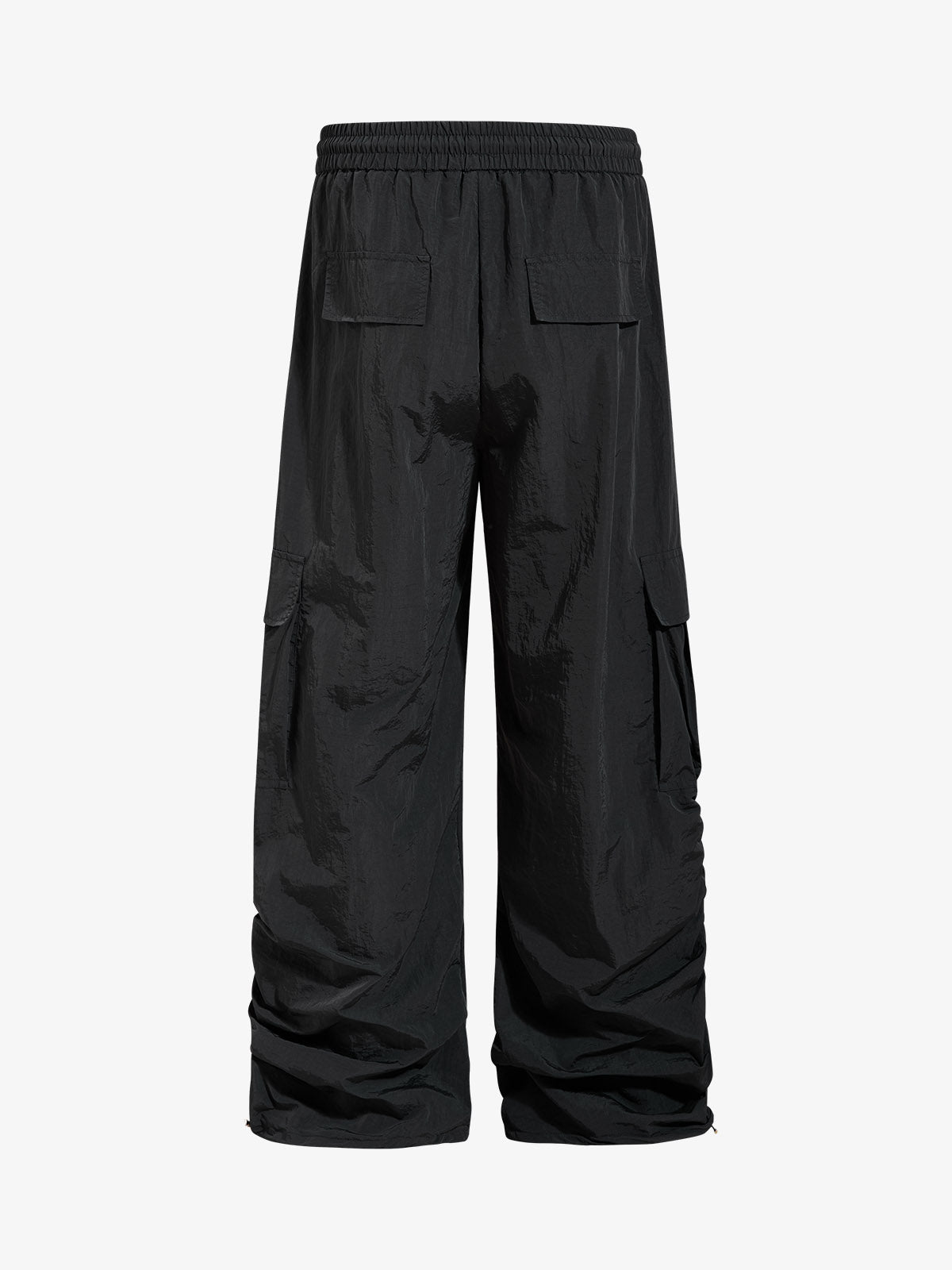 Music Note Print Baggy Nylon Cargo Pants