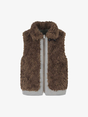Reversible Plaid Fleece Vest